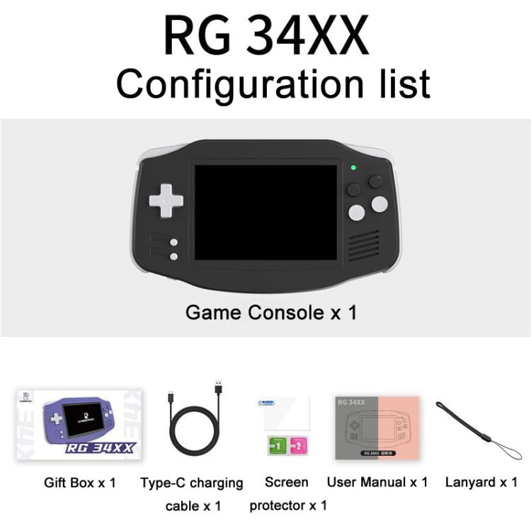 ANBERNIC RG 34XX Handheld Game Console Classic Retro Wireless WIFI Video Gaming Player, Size: Standard + 256G(Glacier Blue) - Pocket Console by ANBERNIC | Online Shopping UK | buy2fix