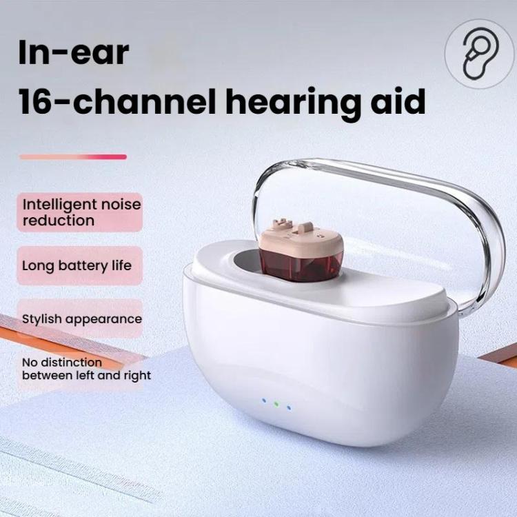 Elderly Hearing Aids In-Ear Sound Amplifier Stand-Alone Sound Collector Invisible Hearing Aids(Red) - Hearing Aids by buy2fix | Online Shopping UK | buy2fix