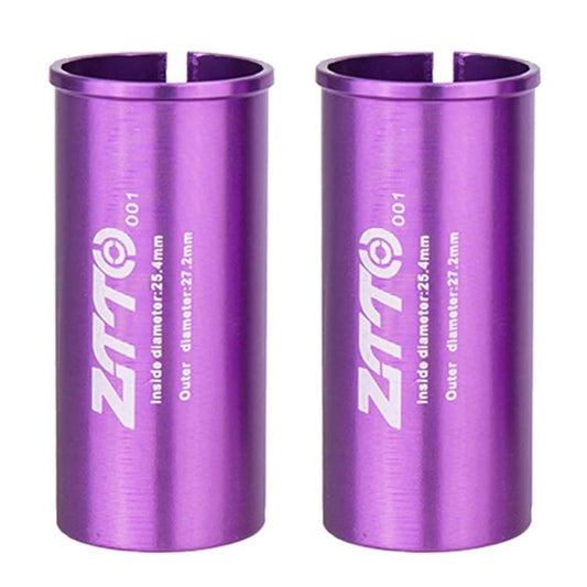 25.4-27.2mm 001 2pcs ZTTO Bicycle Seat Post Conversion Sleeve Reducer Cover(Purple) - Others by ZTTO | Online Shopping UK | buy2fix