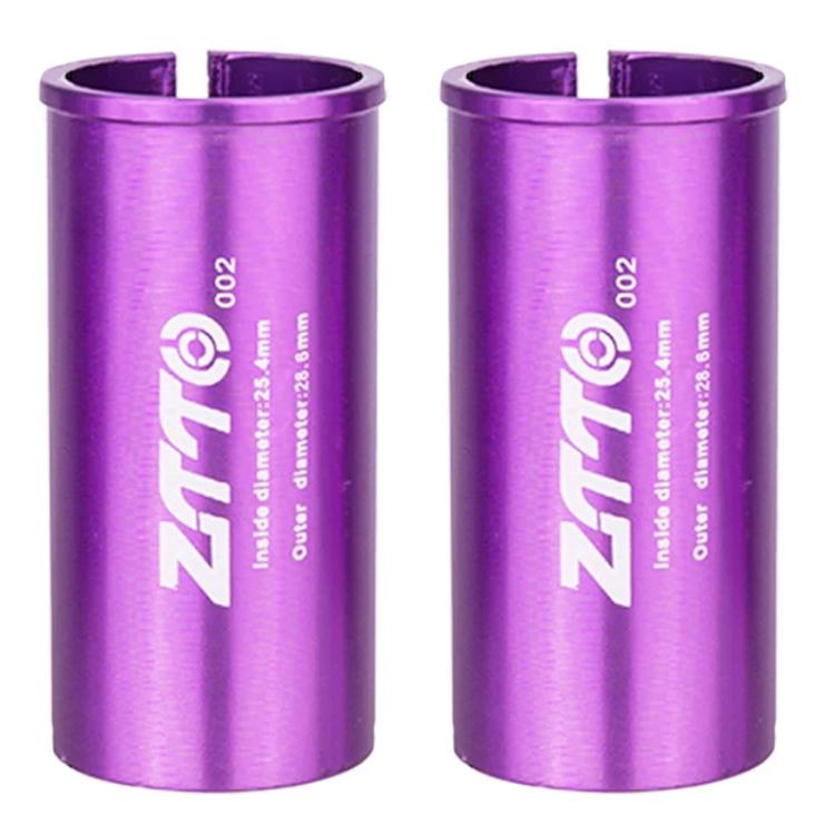 25.4-28.6mm 002 2pcs ZTTO Bicycle Seat Post Conversion Sleeve Reducer Cover(Purple) - Others by ZTTO | Online Shopping UK | buy2fix