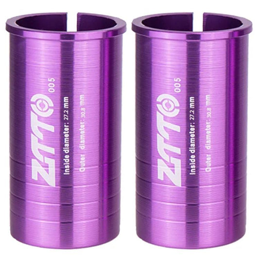 27.2-30.8mm 005 2pcs ZTTO Bicycle Seat Post Conversion Sleeve Reducer Cover(Purple) - Others by ZTTO | Online Shopping UK | buy2fix