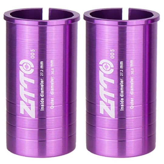 27.2-30.8mm 005 2pcs ZTTO Bicycle Seat Post Conversion Sleeve Reducer Cover(Purple)