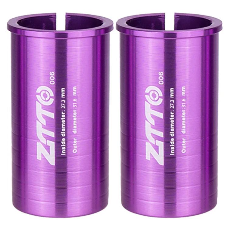 27.2-31.6mm 006 2pcs ZTTO Bicycle Seat Post Conversion Sleeve Reducer Cover(Purple) - Others by ZTTO | Online Shopping UK | buy2fix