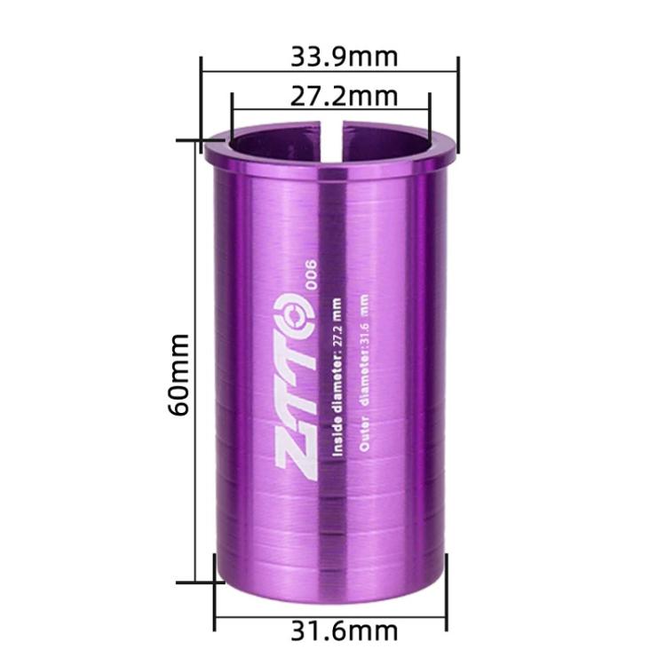 27.2-31.6mm 006 2pcs ZTTO Bicycle Seat Post Conversion Sleeve Reducer Cover(Purple) - Others by ZTTO | Online Shopping UK | buy2fix