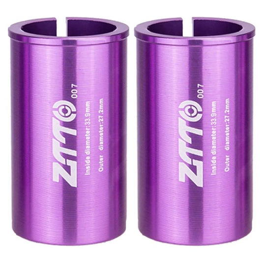 27.2-33.9mm 007 2pcs ZTTO Bicycle Seat Post Conversion Sleeve Reducer Cover(Purple) - Others by ZTTO | Online Shopping UK | buy2fix