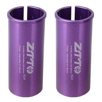 28.6-31.8mm 014 2pcs ZTTO Bicycle Seat Post Conversion Sleeve Reducer Cover(Purple) - Others by ZTTO | Online Shopping UK | buy2fix