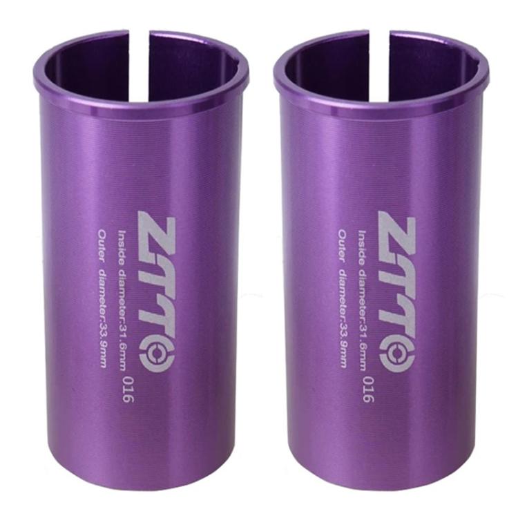 31.6-33.9mm 016 2pcs ZTTO Bicycle Seat Post Conversion Sleeve Reducer Cover(Purple) - Others by ZTTO | Online Shopping UK | buy2fix