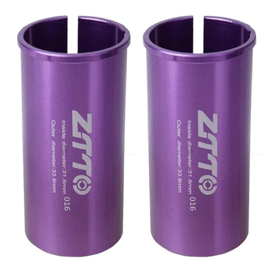 31.6-33.9mm 016 2pcs ZTTO Bicycle Seat Post Conversion Sleeve Reducer Cover(Purple) - Others by ZTTO | Online Shopping UK | buy2fix