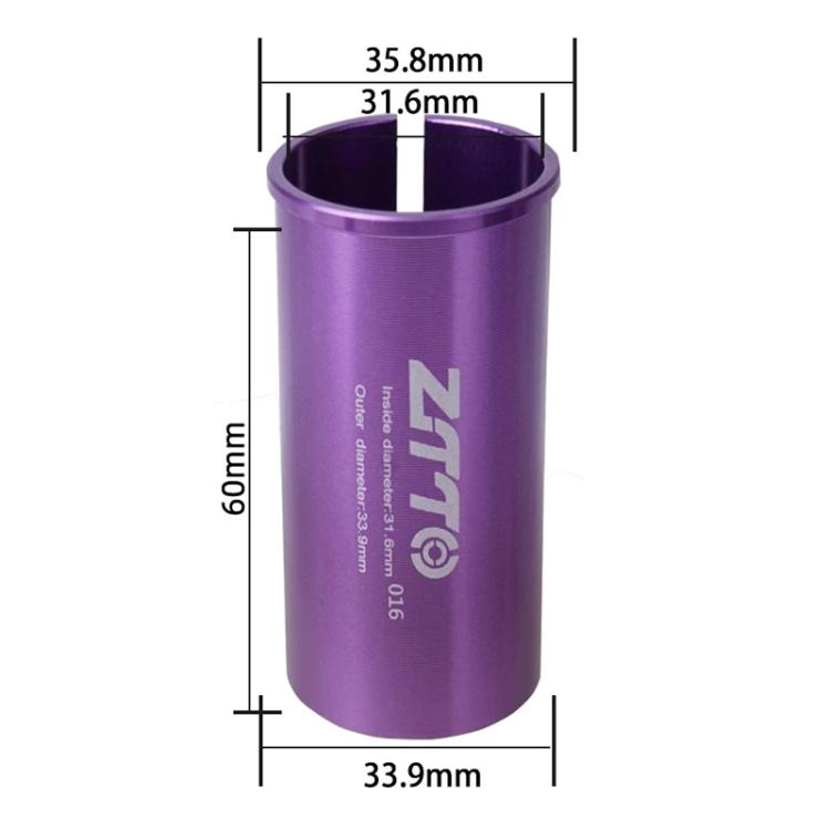 31.6-33.9mm 016 2pcs ZTTO Bicycle Seat Post Conversion Sleeve Reducer Cover(Purple) - Others by ZTTO | Online Shopping UK | buy2fix