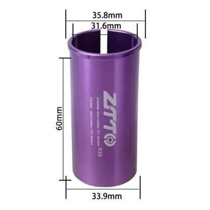 31.6-33.9mm 016 2pcs ZTTO Bicycle Seat Post Conversion Sleeve Reducer Cover(Purple) - Others by ZTTO | Online Shopping UK | buy2fix