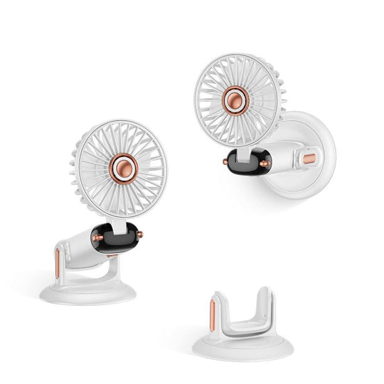 360-Degree Rotation Foldable Handheld Desk Fan Wall Mounted Rechargeable Portable Mini Fan(White)