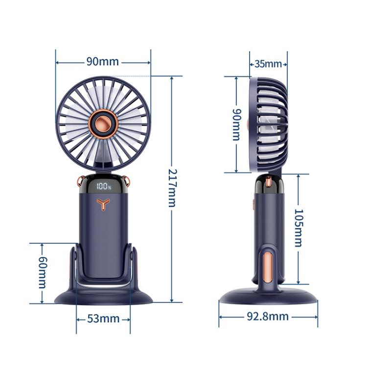360-Degree Rotation Foldable Handheld Desk Fan Wall Mounted Rechargeable Portable Mini Fan(Green) - Electric Fans by buy2fix | Online Shopping UK | buy2fix
