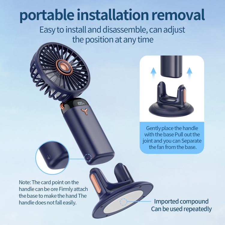 360-Degree Rotation Foldable Handheld Desk Fan Wall Mounted Rechargeable Portable Mini Fan(Green) - Electric Fans by buy2fix | Online Shopping UK | buy2fix