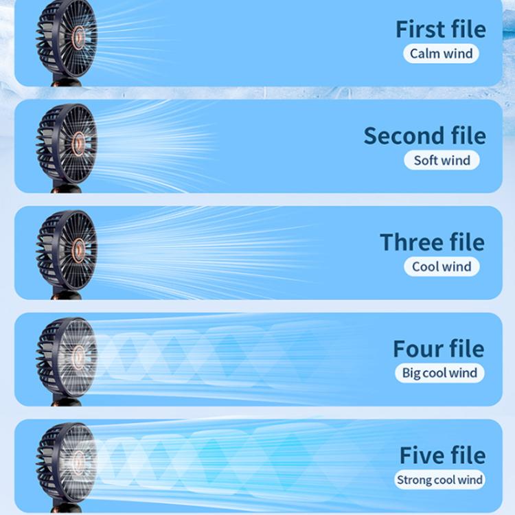 360-Degree Rotation Foldable Handheld Desk Fan Wall Mounted Rechargeable Portable Mini Fan(Blue) - Electric Fans by buy2fix | Online Shopping UK | buy2fix