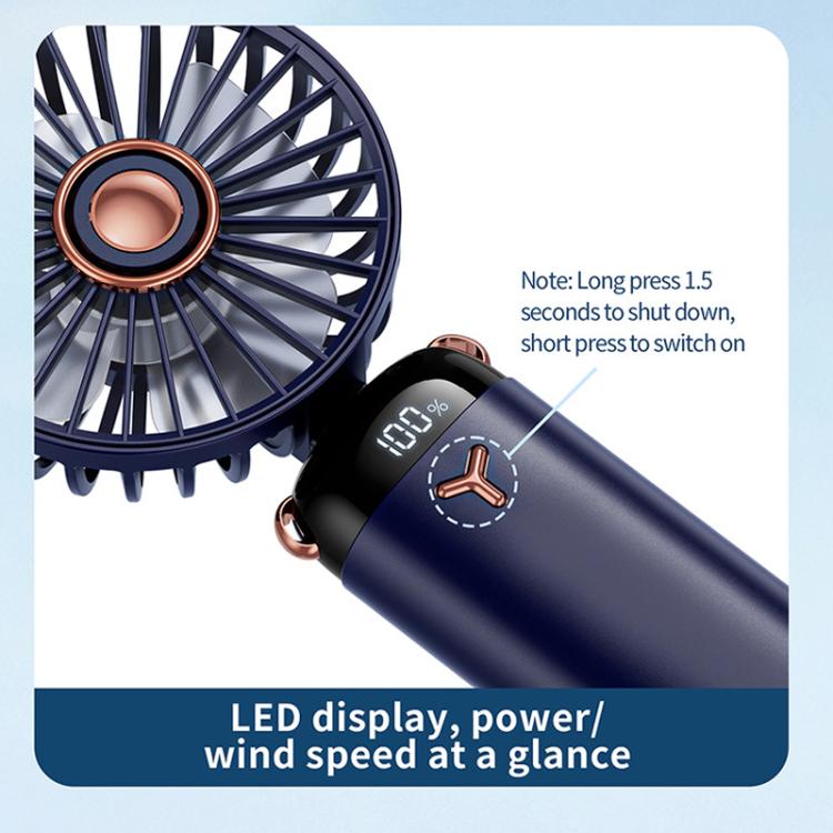 360-Degree Rotation Foldable Handheld Desk Fan Wall Mounted Rechargeable Portable Mini Fan(Blue) - Electric Fans by buy2fix | Online Shopping UK | buy2fix