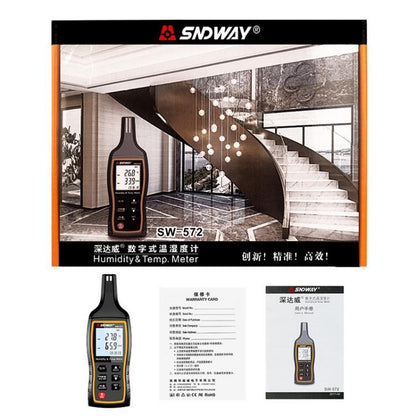 SNDWAY SW-572 Handheld Digital Temperature Humidity Meter High Sensitivity Temperature Humidity Meter - PH & Moisture Meter by SNDWAY | Online Shopping UK | buy2fix