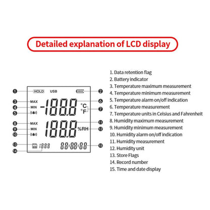 SNDWAY SW-572 Handheld Digital Temperature Humidity Meter High Sensitivity Temperature Humidity Meter - PH & Moisture Meter by SNDWAY | Online Shopping UK | buy2fix