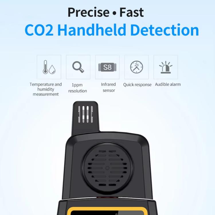 SNDWAY SW-723 Carbon Dioxide Gas Detector Handheld Indoor Household Air CO2 Concentration Alarms - Gas Monitor by SNDWAY | Online Shopping UK | buy2fix
