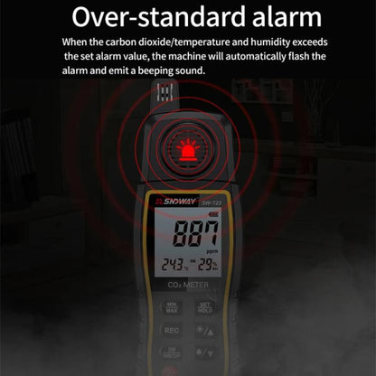 SNDWAY SW-723 Carbon Dioxide Gas Detector Handheld Indoor Household Air CO2 Concentration Alarms - Gas Monitor by SNDWAY | Online Shopping UK | buy2fix