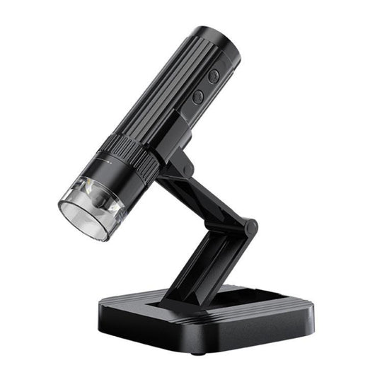 Portable 200W Pixel 1000X HD Wireless Digital Microscope(Black With Holder)