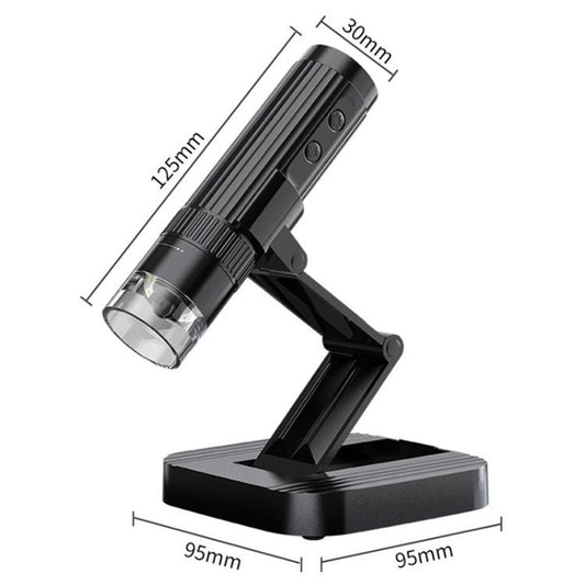 Portable 200W Pixel 1000X HD Wireless Digital Microscope(Black With Holder) - Digital Microscope by buy2fix | Online Shopping UK | buy2fix