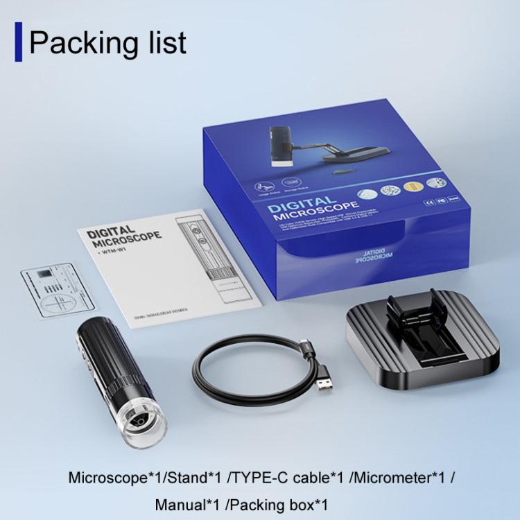 Portable 200W Pixel 1000X HD Wireless Digital Microscope(Black With Holder) - Digital Microscope by buy2fix | Online Shopping UK | buy2fix