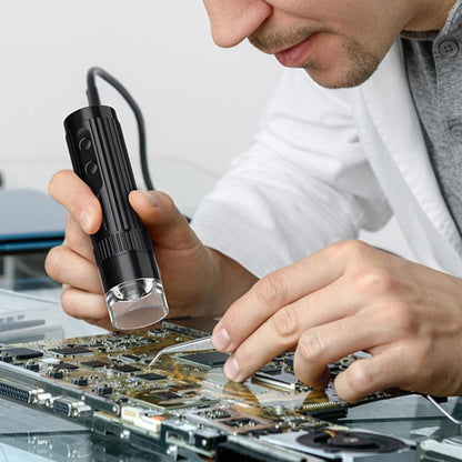 Portable 200W Pixel 1000X HD Wireless Digital Microscope(Black With Holder) - Digital Microscope by buy2fix | Online Shopping UK | buy2fix