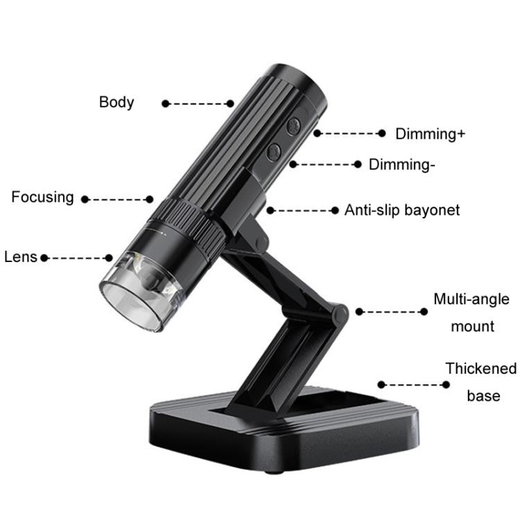 Portable 200W Pixel 1000X HD Wireless Digital Microscope(White With Holder) - Digital Microscope by buy2fix | Online Shopping UK | buy2fix