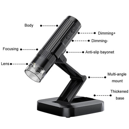 Portable 200W Pixel 1000X HD Wireless Digital Microscope(White With Holder) - Digital Microscope by buy2fix | Online Shopping UK | buy2fix