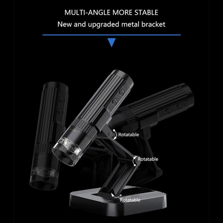 Portable 200W Pixel 1000X HD Wireless Digital Microscope(Black With Holder) - Digital Microscope by buy2fix | Online Shopping UK | buy2fix