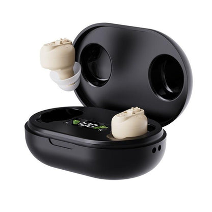 Elderly Hearing Aids Invisible Sound Amplifier Noise Reduction Collector With Digital Display Charging Compartment(Skin Color) - Hearing Aids by buy2fix | Online Shopping UK | buy2fix