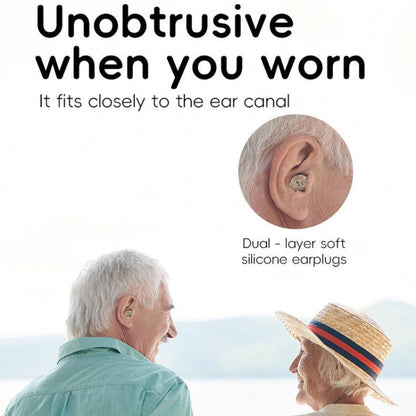 Elderly Hearing Aids Invisible Sound Amplifier Noise Reduction Collector With Digital Display Charging Compartment(Skin Color) - Hearing Aids by buy2fix | Online Shopping UK | buy2fix