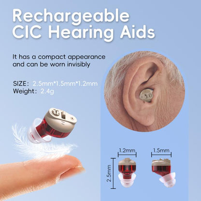 Elderly Hearing Aids Invisible Sound Amplifier Noise Reduction Collector With Digital Display Charging Compartment(Skin Color) - Hearing Aids by buy2fix | Online Shopping UK | buy2fix