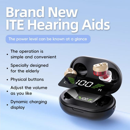 Elderly Hearing Aids Invisible Sound Amplifier Noise Reduction Collector With Digital Display Charging Compartment(Skin Color) - Hearing Aids by buy2fix | Online Shopping UK | buy2fix