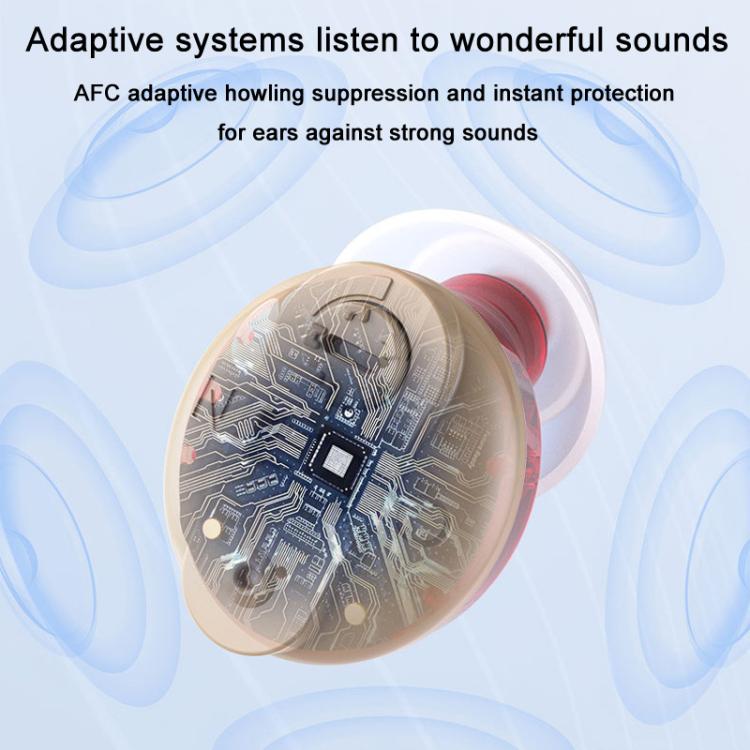 Elderly Hearing Aids Invisible Sound Amplifier Noise Reduction Collector With Digital Display Charging Compartment(Skin Color) - Hearing Aids by buy2fix | Online Shopping UK | buy2fix