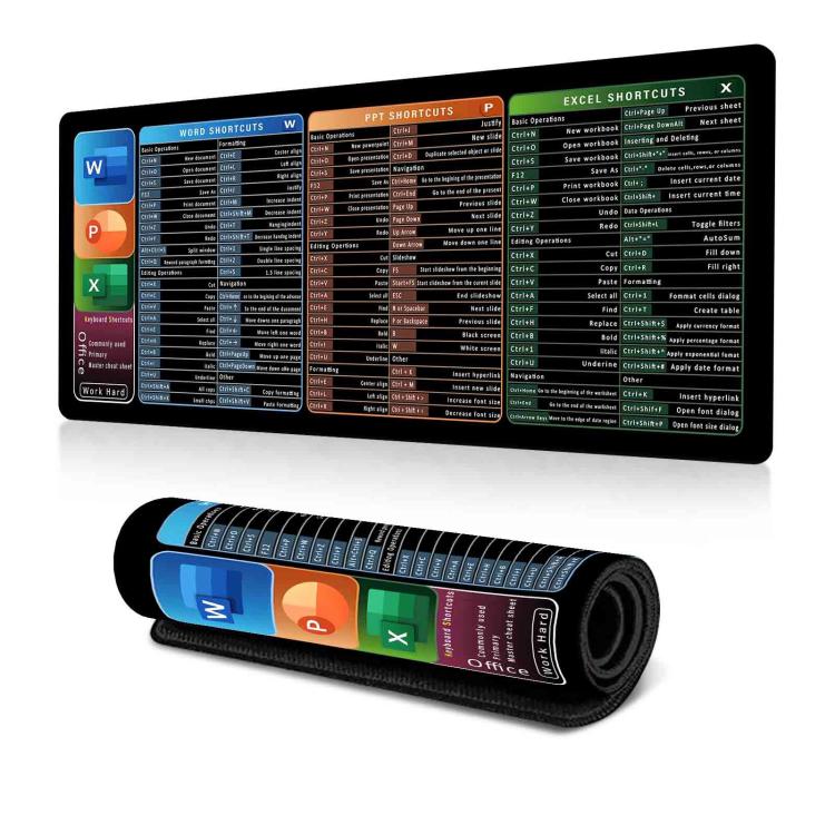 Keyboard Shortcut Desk Mat Mouse Pad Non-Slip Office Desk Pad With Computer Commands 400x900x2mm(No.3) - Mouse Pads by buy2fix | Online Shopping UK | buy2fix