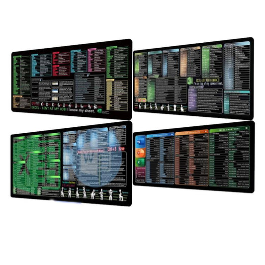 Keyboard Shortcut Desk Mat Mouse Pad Non-Slip Office Desk Pad With Computer Commands 400x800x3mm(No.2) - Mouse Pads by buy2fix | Online Shopping UK | buy2fix