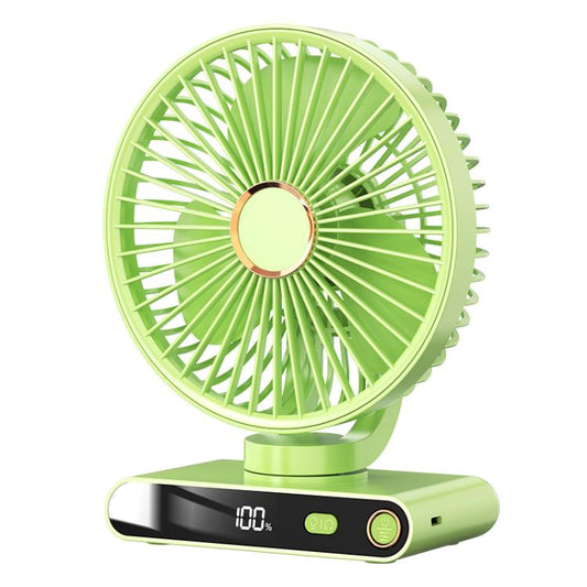 F6 LED Smart Digital Display 5-speed Wind Speed Desktop Night Light Fan, Color: Basic Green - Electric Fans by buy2fix | Online Shopping UK | buy2fix