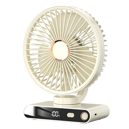 F6 LED Smart Digital Display 5-speed Wind Speed Desktop Night Light Fan, Color: Shaking Head White - Electric Fans by buy2fix | Online Shopping UK | buy2fix