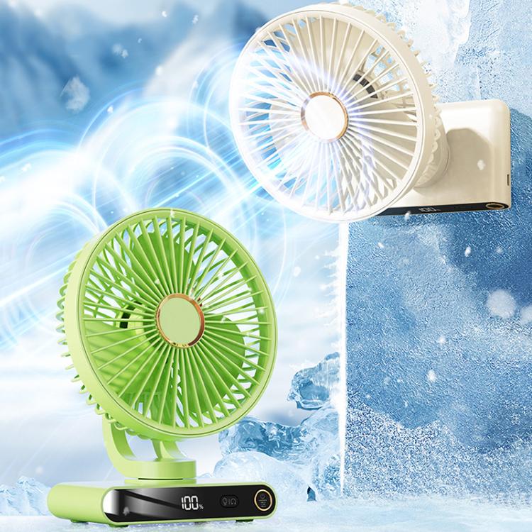 F6 LED Smart Digital Display 5-speed Wind Speed Desktop Night Light Fan, Color: Basic Green - Electric Fans by buy2fix | Online Shopping UK | buy2fix
