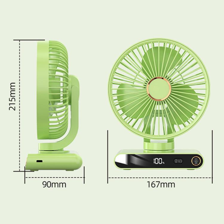 F6 LED Smart Digital Display 5-speed Wind Speed Desktop Night Light Fan, Color: Basic Green - Electric Fans by buy2fix | Online Shopping UK | buy2fix