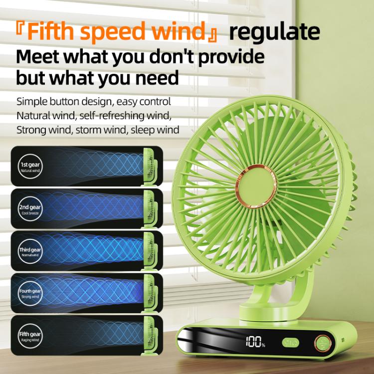 F6 LED Smart Digital Display 5-speed Wind Speed Desktop Night Light Fan, Color: Shaking Head White - Electric Fans by buy2fix | Online Shopping UK | buy2fix