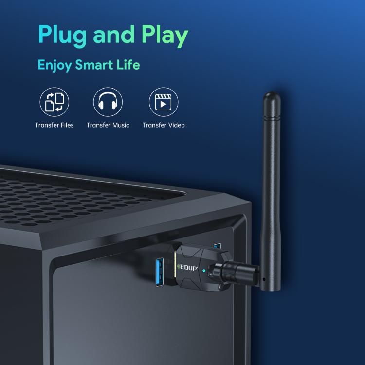 EDUP USB Bluetooth Adapter 5.4 Transmitter Audio Receiver Module - USB Adapter by EDUP | Online Shopping UK | buy2fix