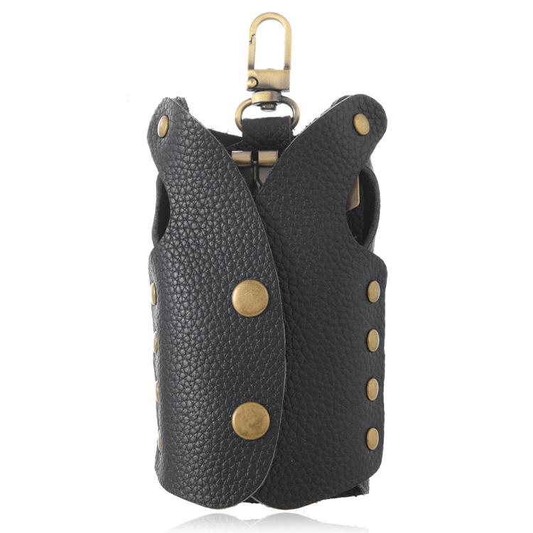 Clothing-Shaped Vintage Pebble Grain Leather Key Holder Keychain With Studded Design (Black) - Key Rings by buy2fix | Online Shopping UK | buy2fix
