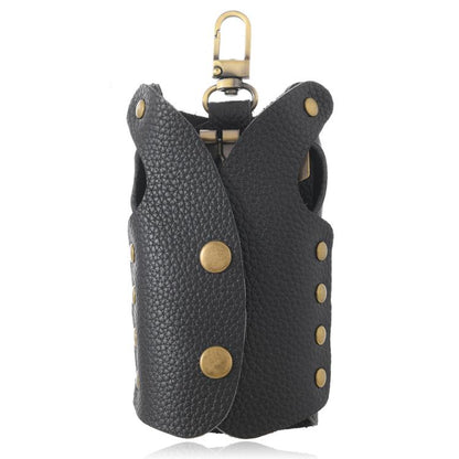 Clothing-Shaped Vintage Pebble Grain Leather Key Holder Keychain With Studded Design (Black) - Key Rings by buy2fix | Online Shopping UK | buy2fix