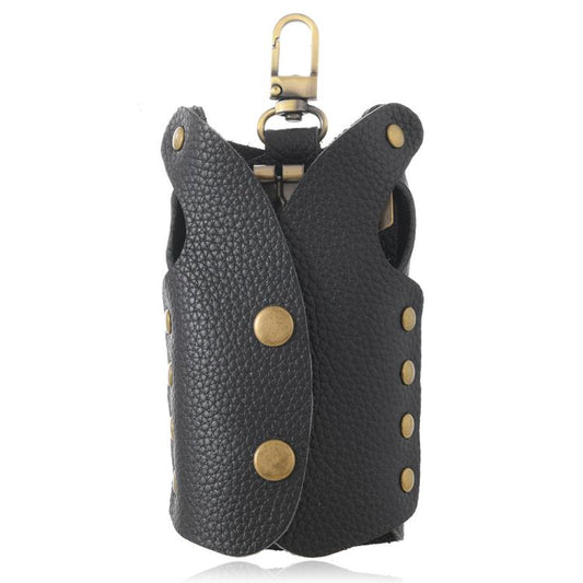 Clothing-Shaped Vintage Pebble Grain Leather Key Holder Keychain With Studded Design (Black) - Key Rings by buy2fix | Online Shopping UK | buy2fix