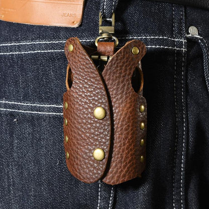 Clothing-Shaped Vintage Pebble Grain Leather Key Holder Keychain With Studded Design (Black) - Key Rings by buy2fix | Online Shopping UK | buy2fix