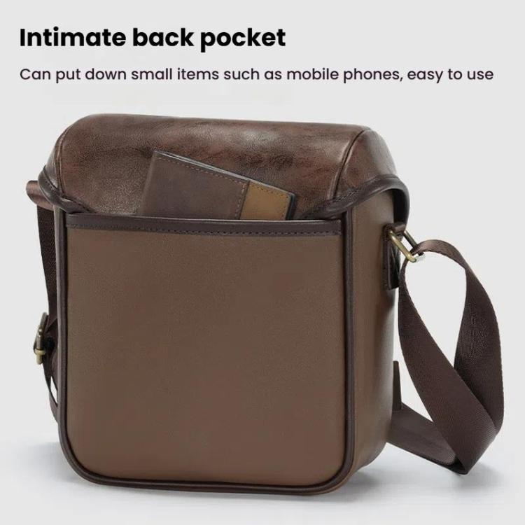 Cwatcun D185 Medium Shoulder Leisure Camera Bag Vintage PU Waterproof Micro SLR Camera Storage Bag(Brown) - Strap Satchel by Cwatcun | Online Shopping UK | buy2fix