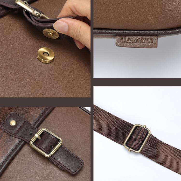 Cwatcun D185 Medium Shoulder Leisure Camera Bag Vintage PU Waterproof Micro SLR Camera Storage Bag(Brown) - Strap Satchel by Cwatcun | Online Shopping UK | buy2fix