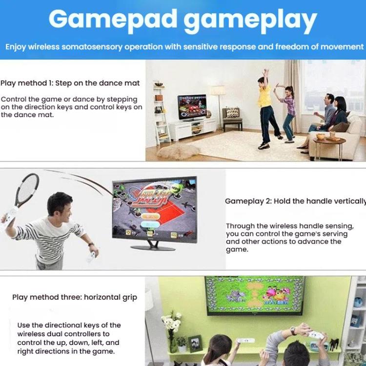 Wired Dance Mat With Motion Sensor - Dual Player Fitness Gaming Rug For TV & PC, Supports TF Card AV Interface, EU Plug(039) - Others by buy2fix | Online Shopping UK | buy2fix